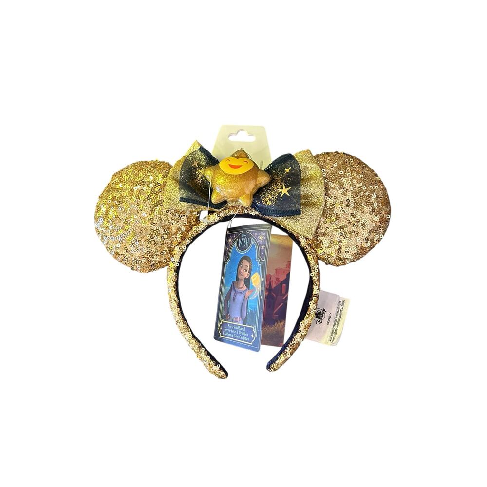 Disney Parks Minnie Ears Wish Movie Star Ornament Sequin Ear Headband